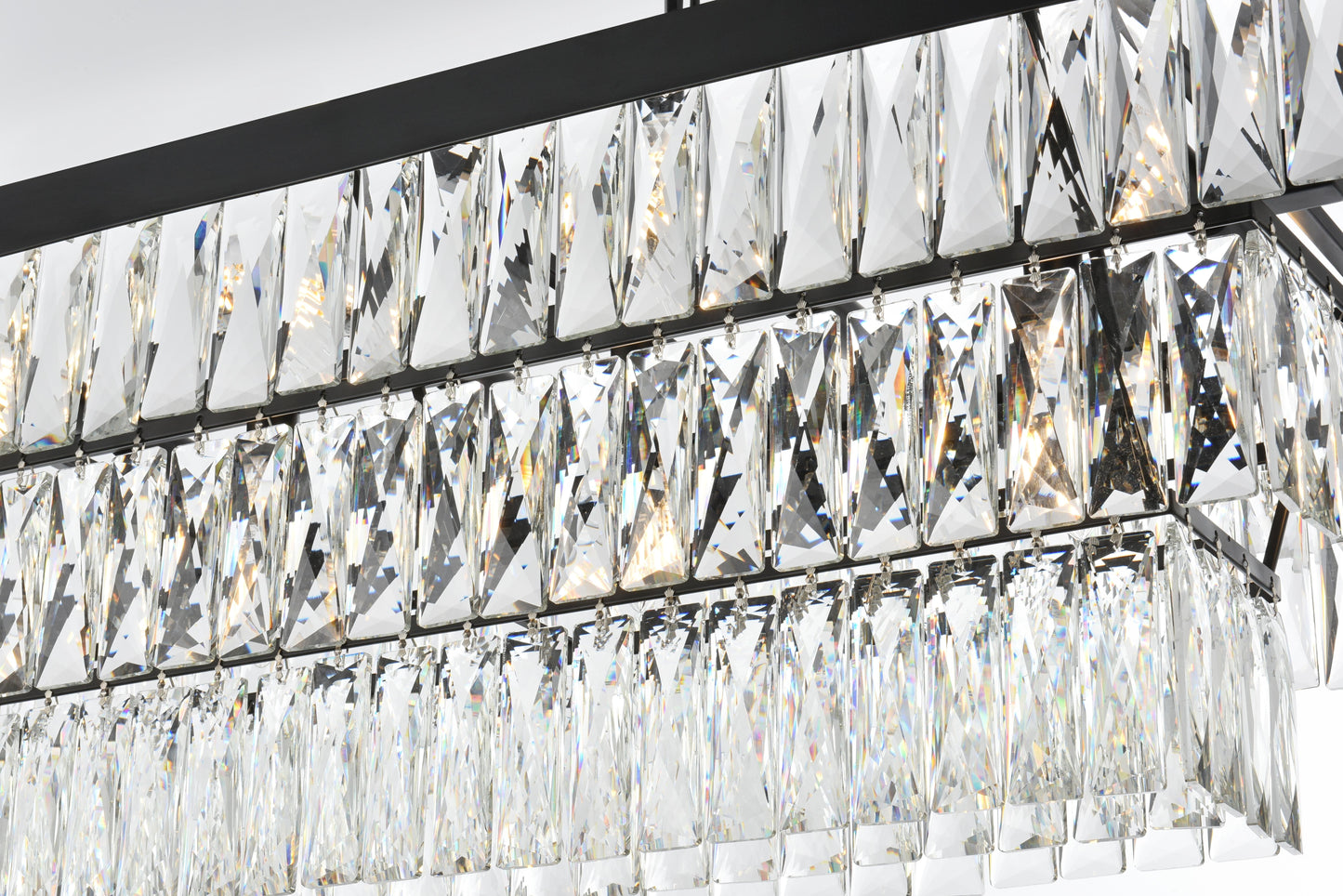 Josephine 48 inch Rectangular Chandelier in Black