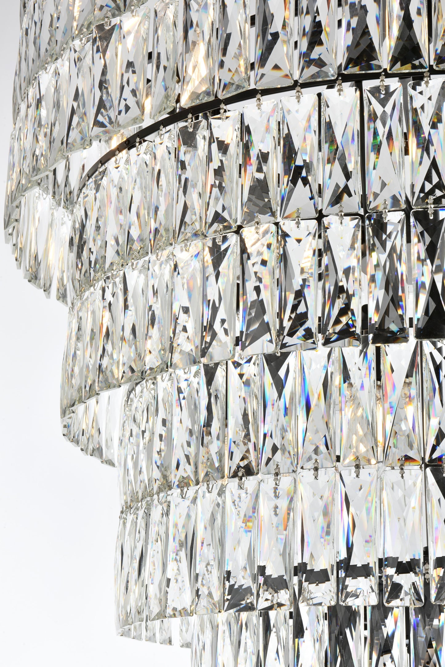 Josephine 32 inch Rectangular Chandelier in Black