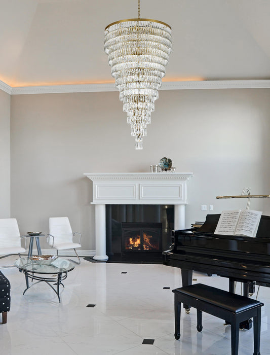 Josephine 41 inch Rectangular Chandelier in Satin Gold