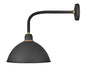 Foundry Dome Medium Straight Arm Barn Light In Black Finish