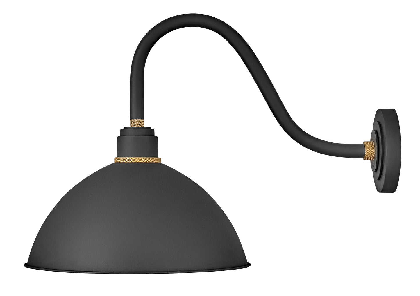 Foundry Dome Medium Gooseneck Barn Light In Black Finish
