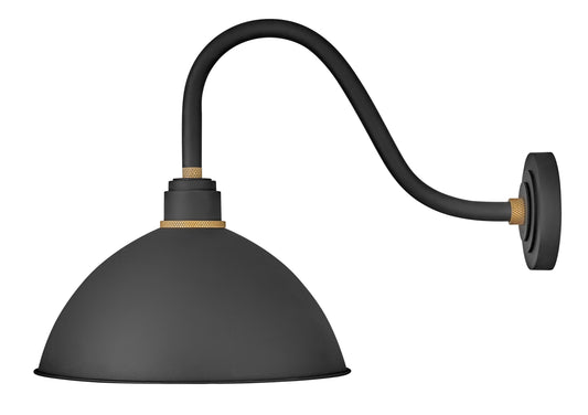 Foundry Dome Medium Gooseneck Barn Light In Black Finish