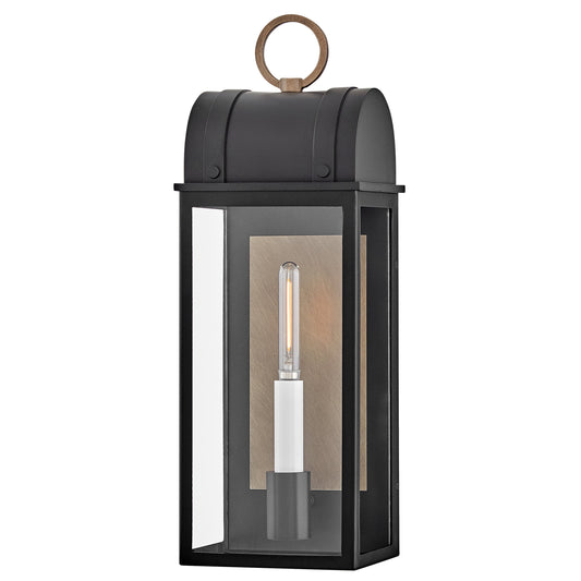 Campbell Medium Wall Mount Lantern In Black Finish