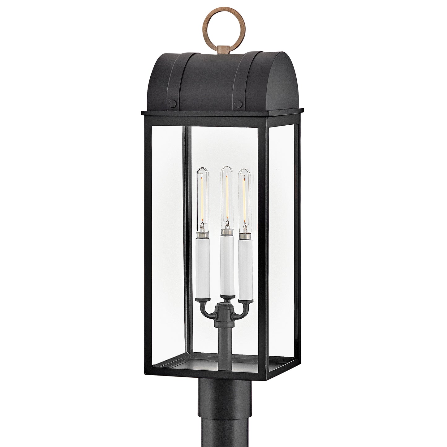 Campbell Large Post Lantern In Black Finish