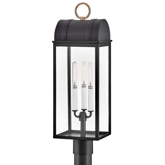 Campbell Large Post Lantern In Black Finish