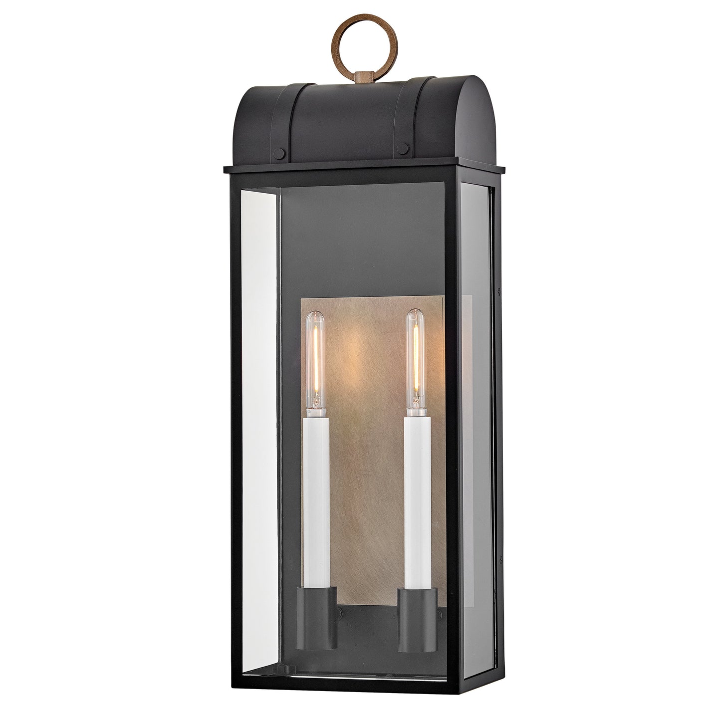 Campbell Large Wall Mount Lantern In Black Finish