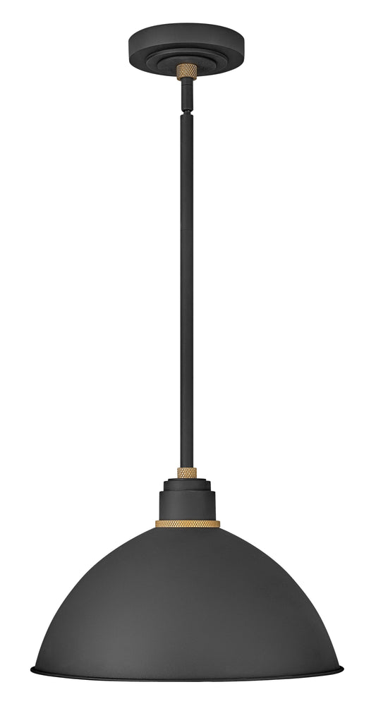 Foundry Dome Large Convertible Pendant Barn Light In Black Finish