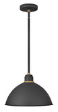 Foundry Dome Large Convertible Pendant Barn Light In Black Finish