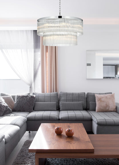 Harlow 32 inch Chandelier in Chrome