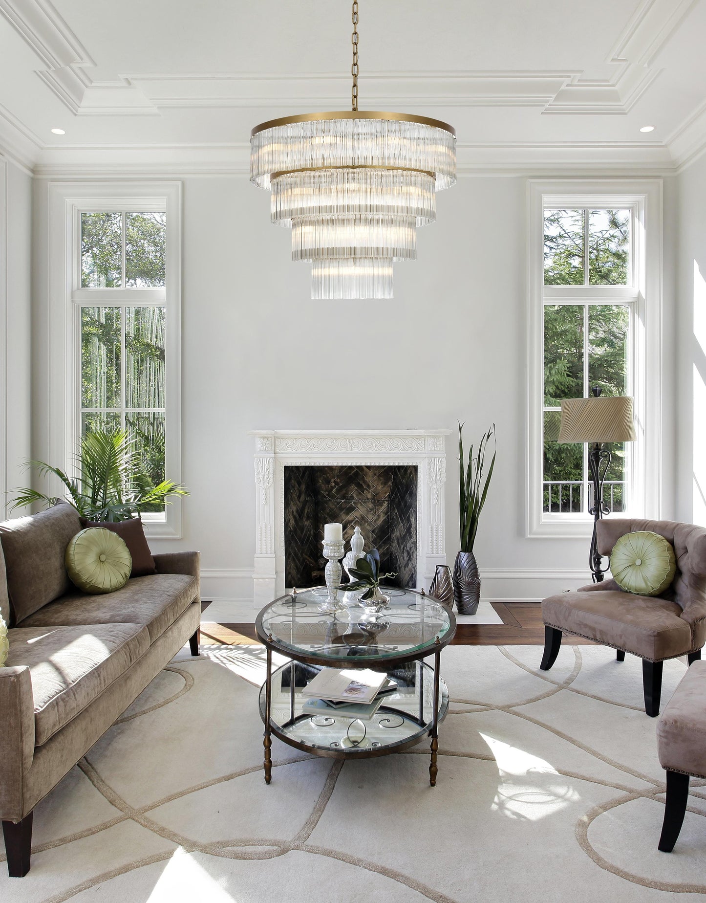 Harlow 40 inch Chandelier in Satin Gold