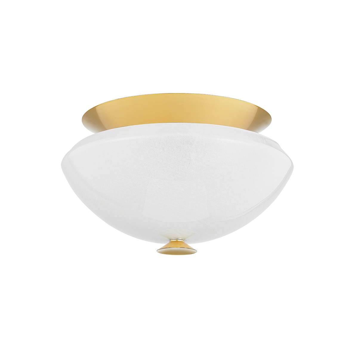 PAWTUCKET FLUSH MOUNT with AGED BRASS/SOFT WHITE Finish