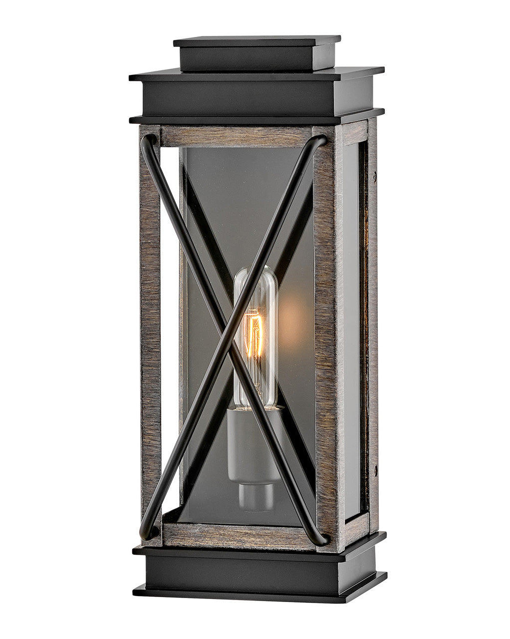 Montecito Medium Wall Mount Lantern In Black Finish