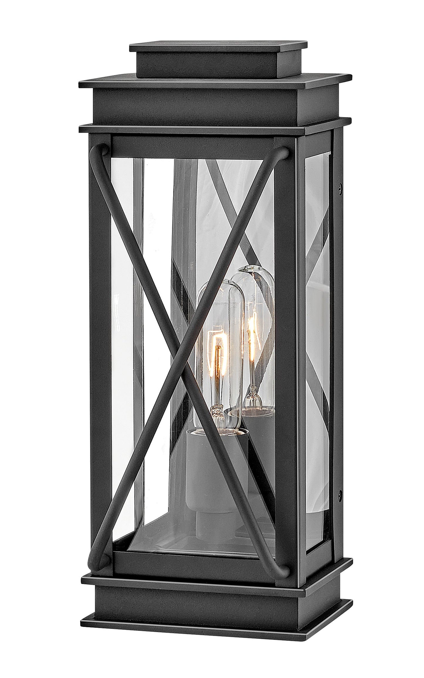 Montecito Medium Wall Mount Lantern In Black Finish
