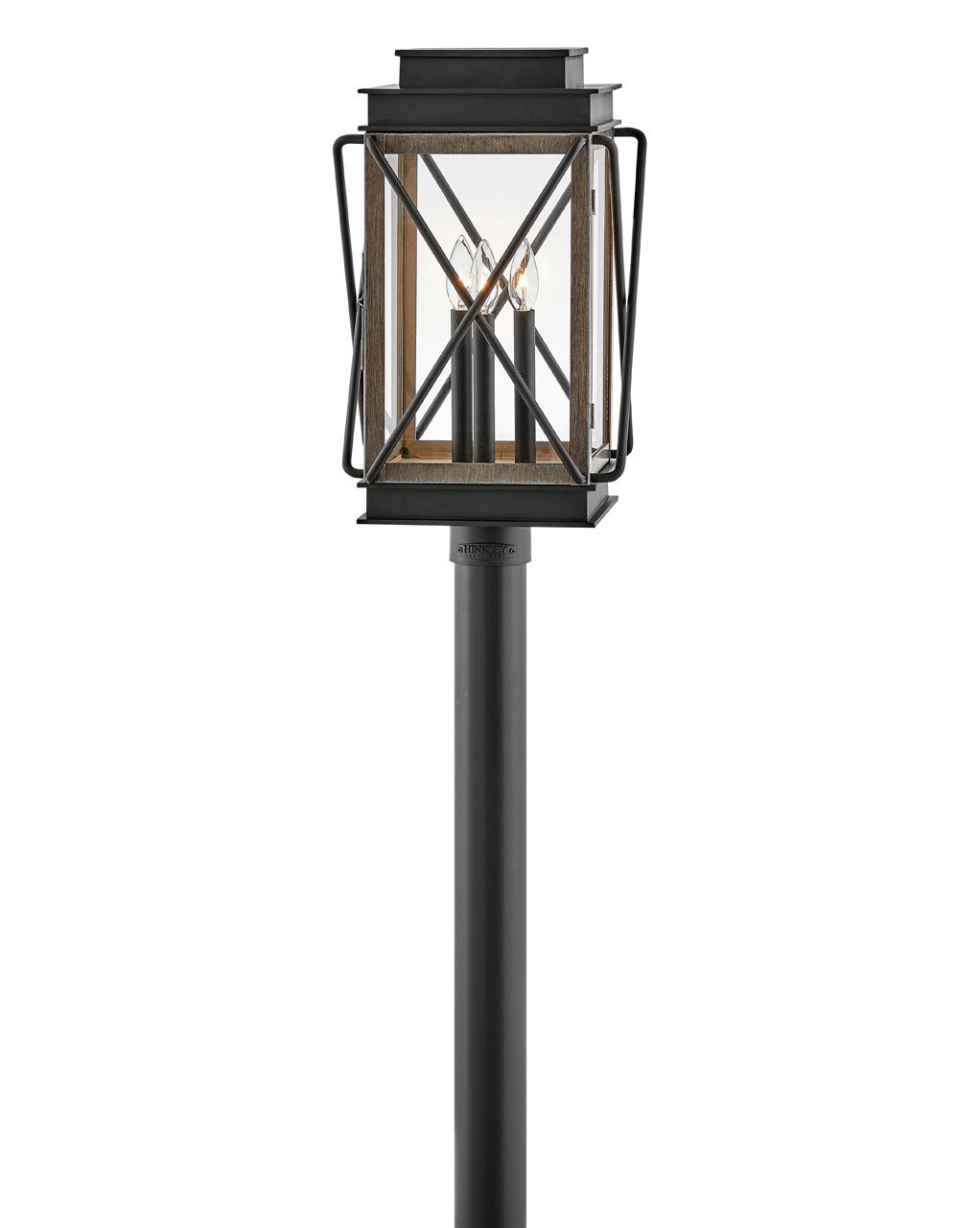 Montecito Medium Post Top or Pier Mount Lantern In Black Finish