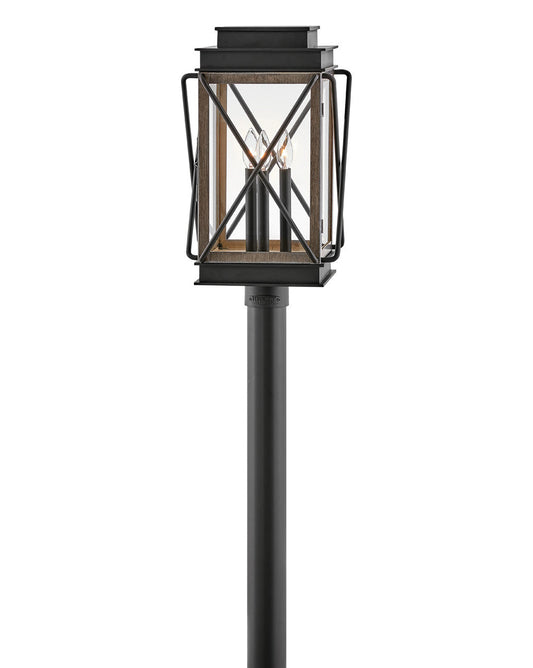 Montecito Medium Post Top or Pier Mount Lantern In Black Finish