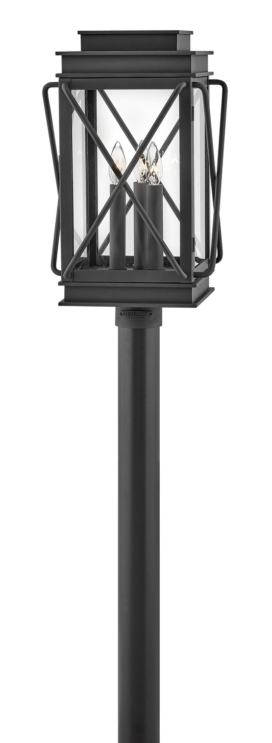 Montecito Medium Post Top or Pier Mount Lantern In Black Finish