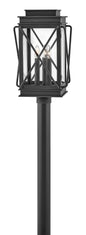 Montecito Medium Post Top or Pier Mount Lantern In Black Finish