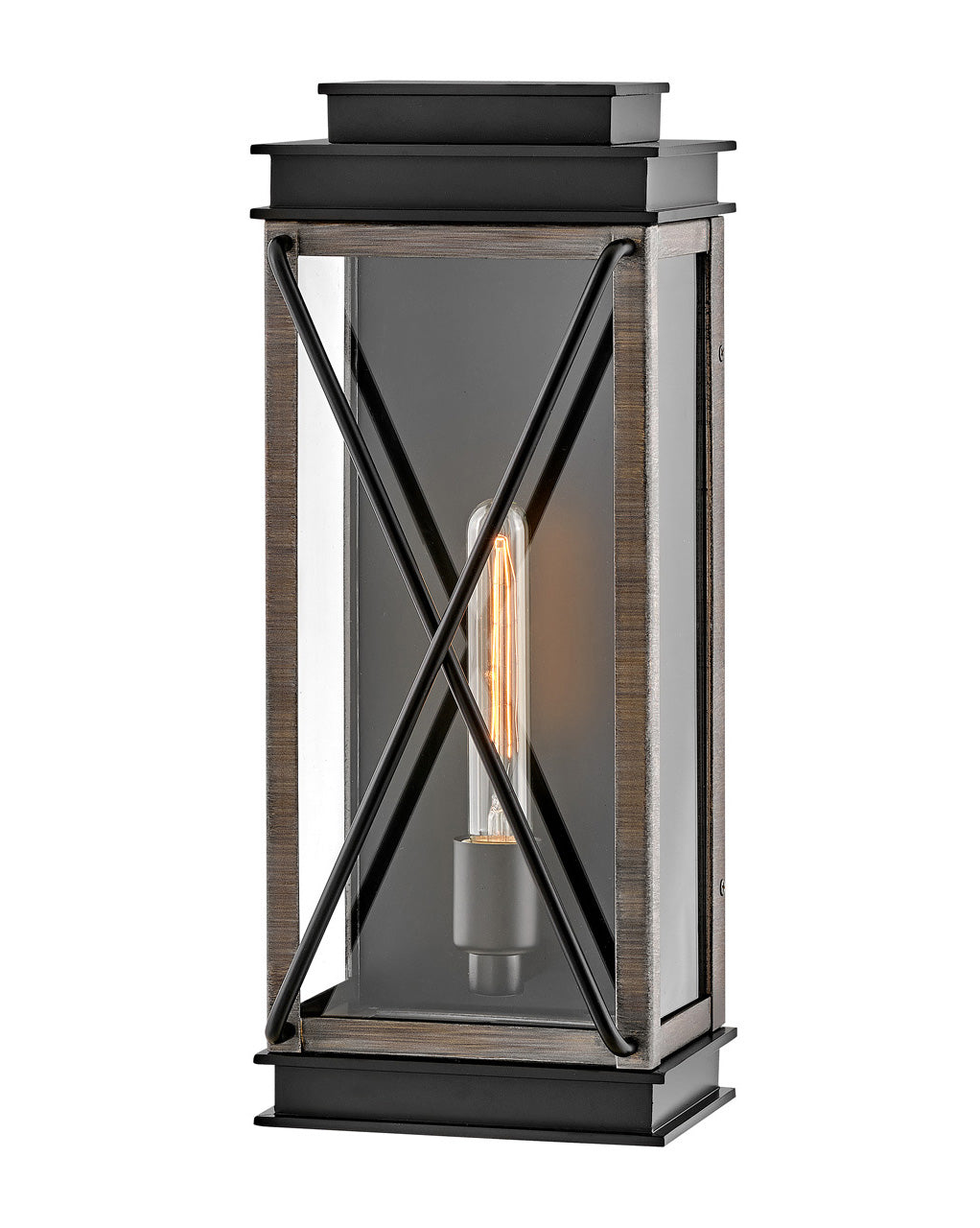Montecito Medium Wall Mount Lantern In Black Finish