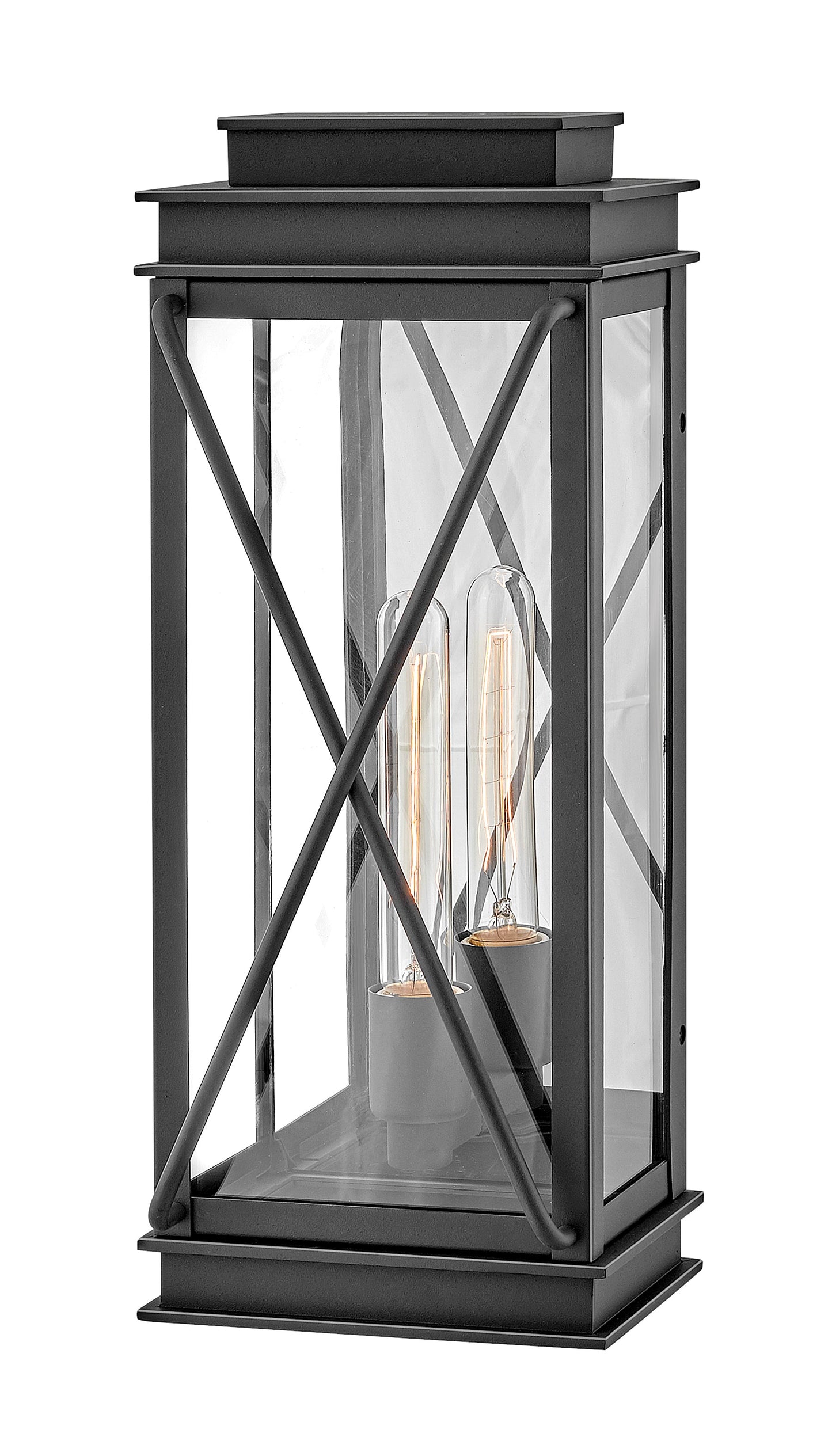 Montecito Medium Wall Mount Lantern In Black Finish