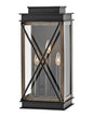 Montecito Large Wall Mount Lantern In Black Finish