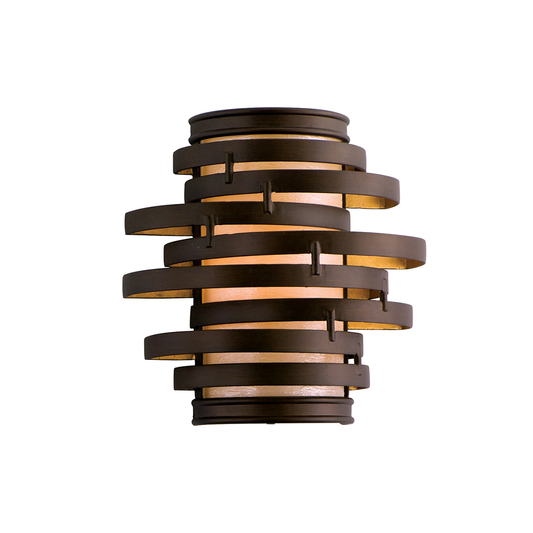 Vertigo Wall Sconce In BRONZE AND GOLD LEAF Finish