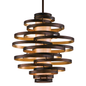 Vertigo Chandelier In BRONZE AND GOLD LEAF Finish