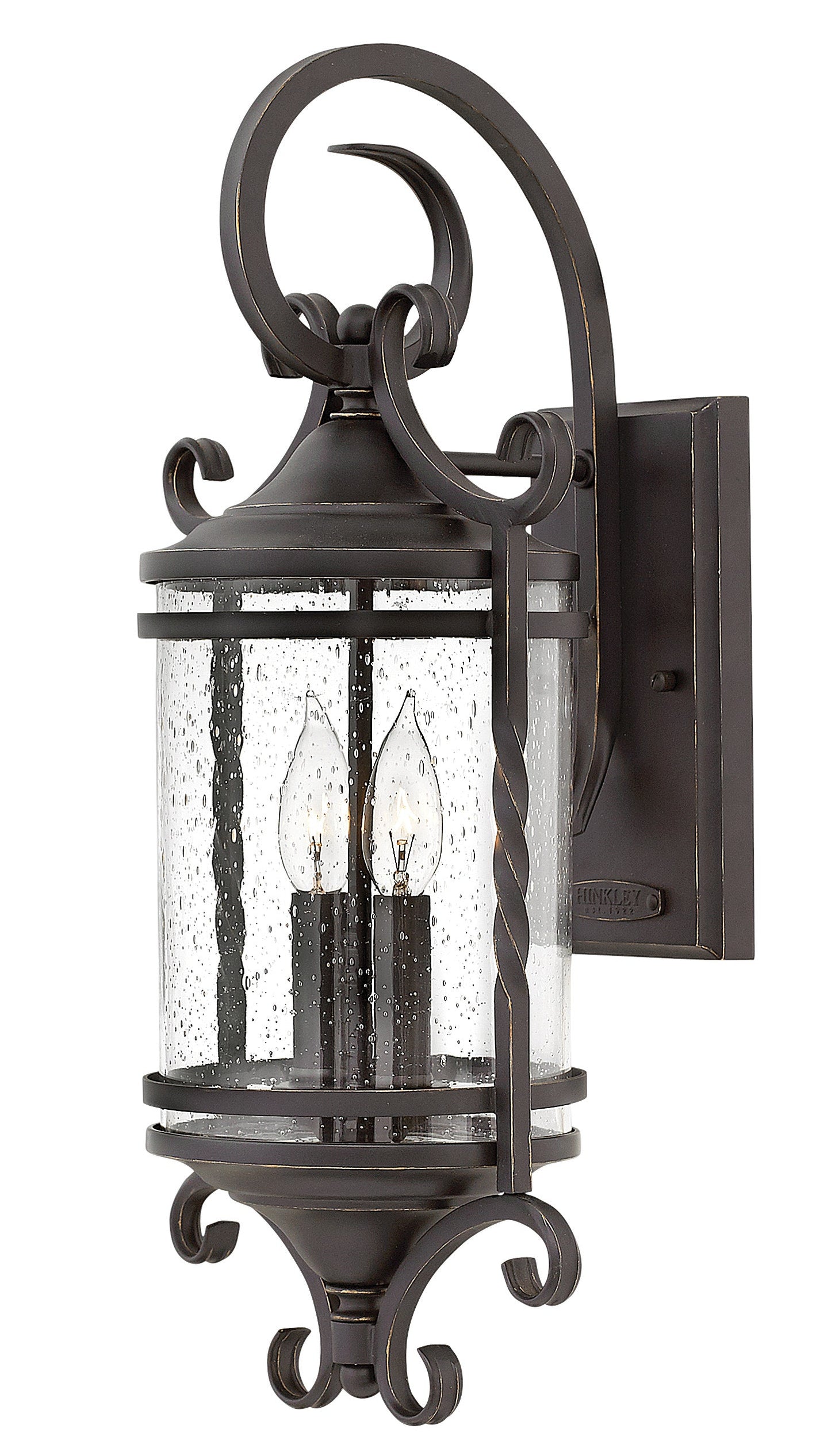 Casa Large Wall Mount Lantern In Black Finish