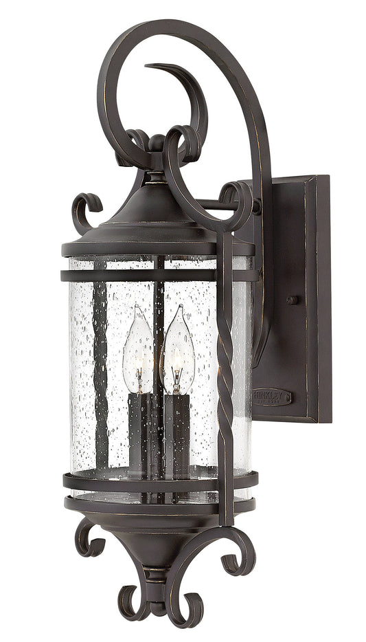 Casa Large Wall Mount Lantern In Black Finish