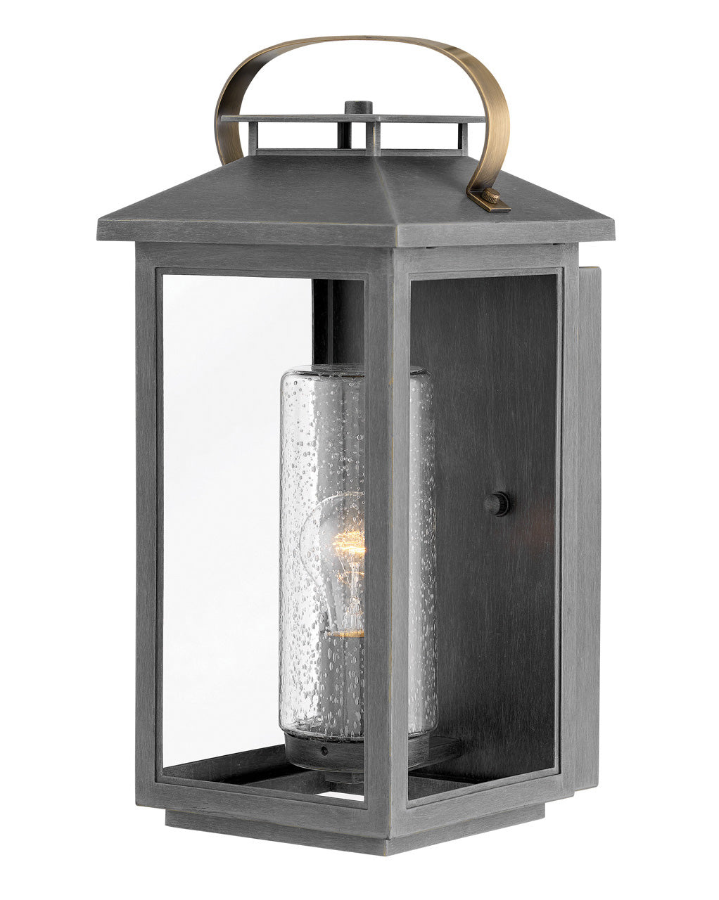 Atwater Medium Wall Mount Lantern In Gray Finish