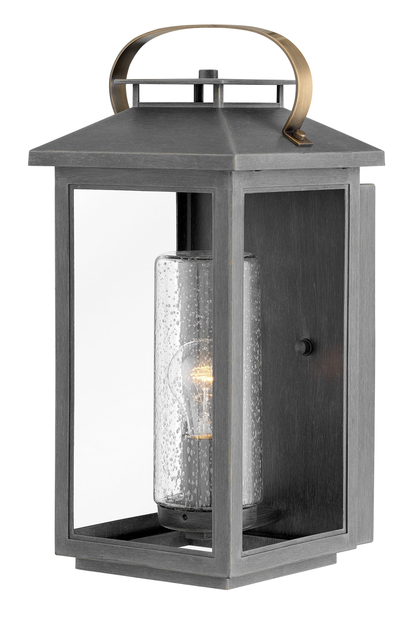 Atwater Medium Wall Mount Lantern In Gray Finish