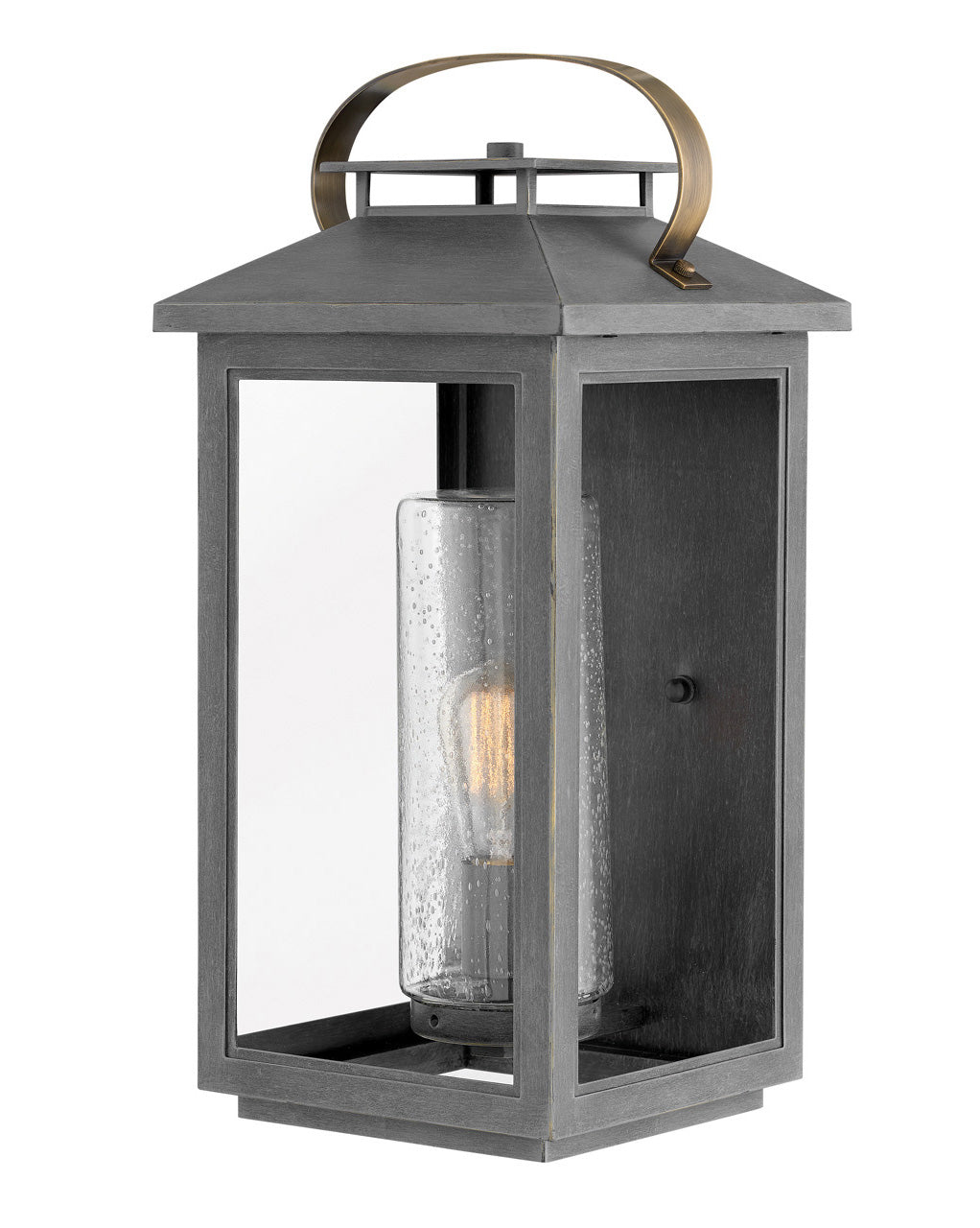 Atwater Medium Wall Mount Lantern In Gray Finish