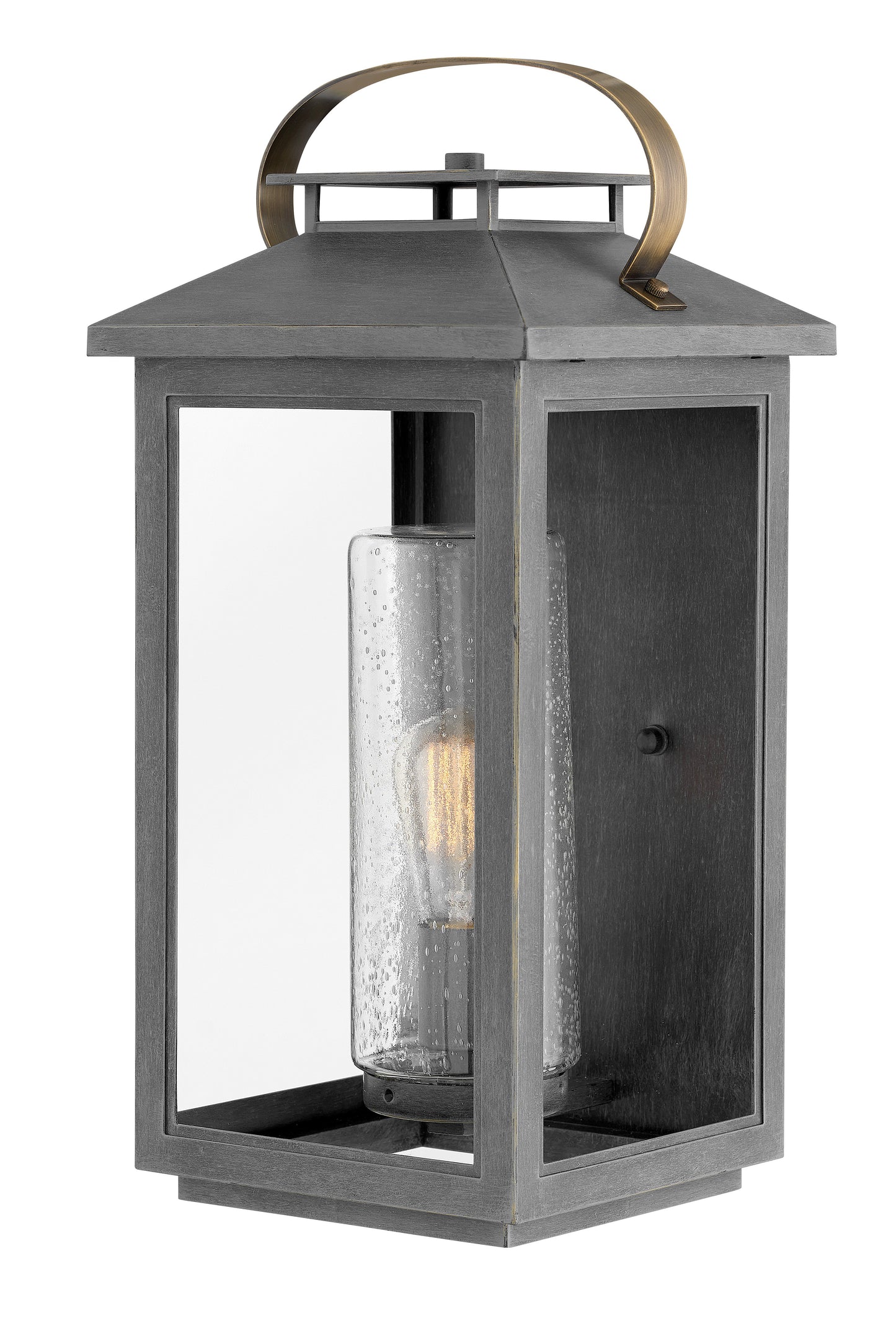 Atwater Medium Wall Mount Lantern In Gray Finish