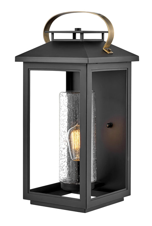 Atwater Medium Wall Mount Lantern In Black Finish