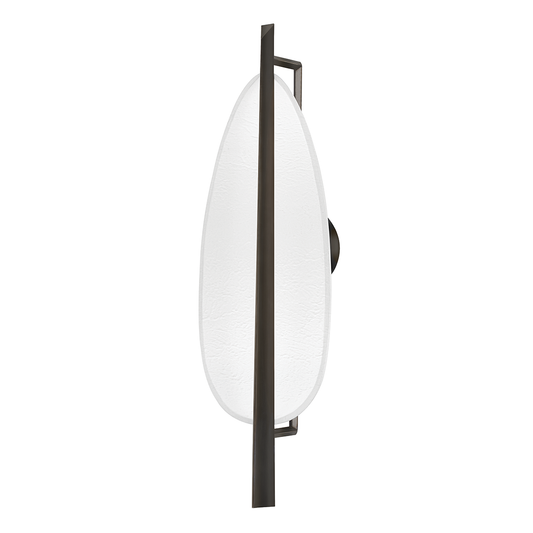 Ithaca Wall Sconce with Black Nickel/white Plaster Finish