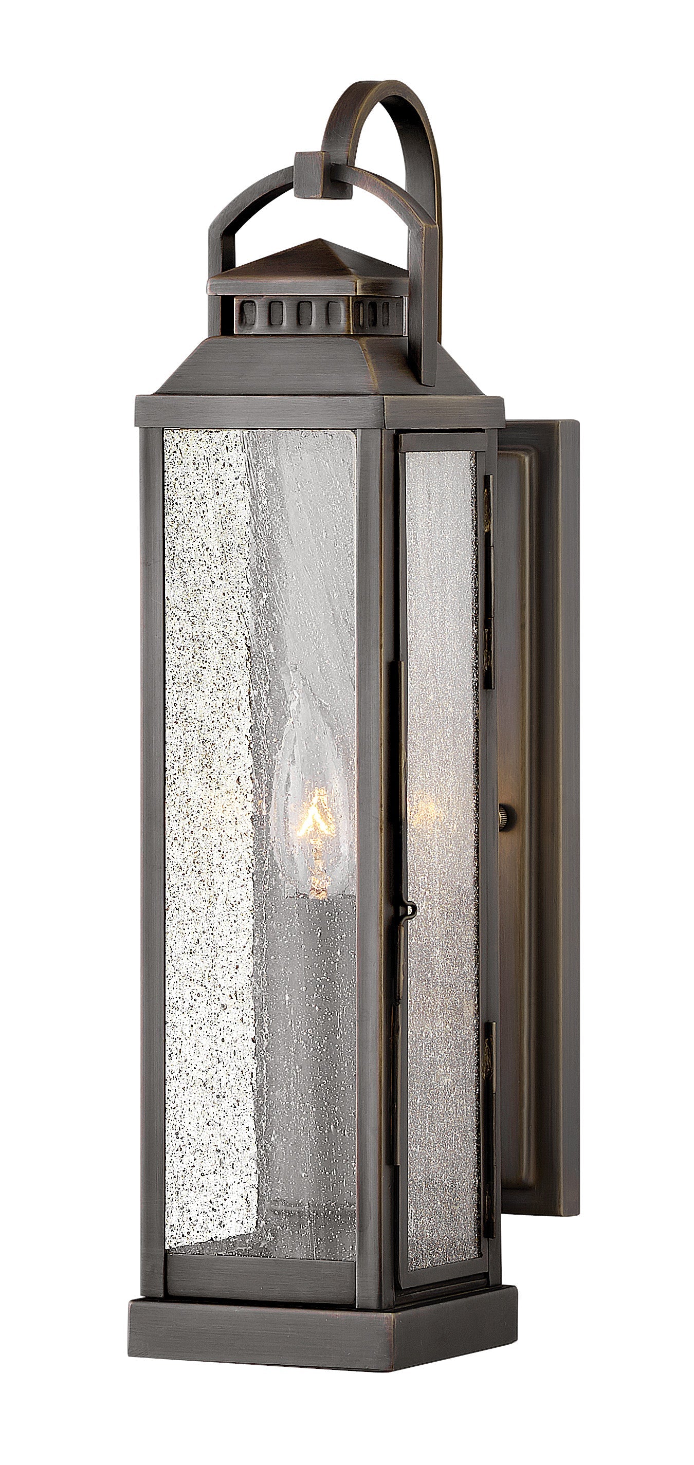 Revere Medium Wall Mount Lantern In Black Finish