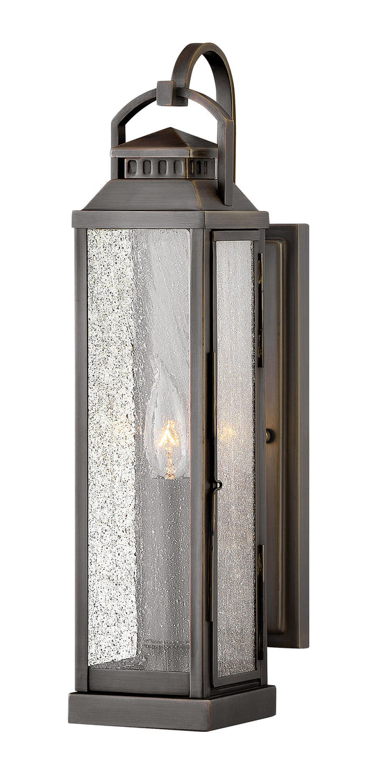 Revere Medium Wall Mount Lantern In Black Finish