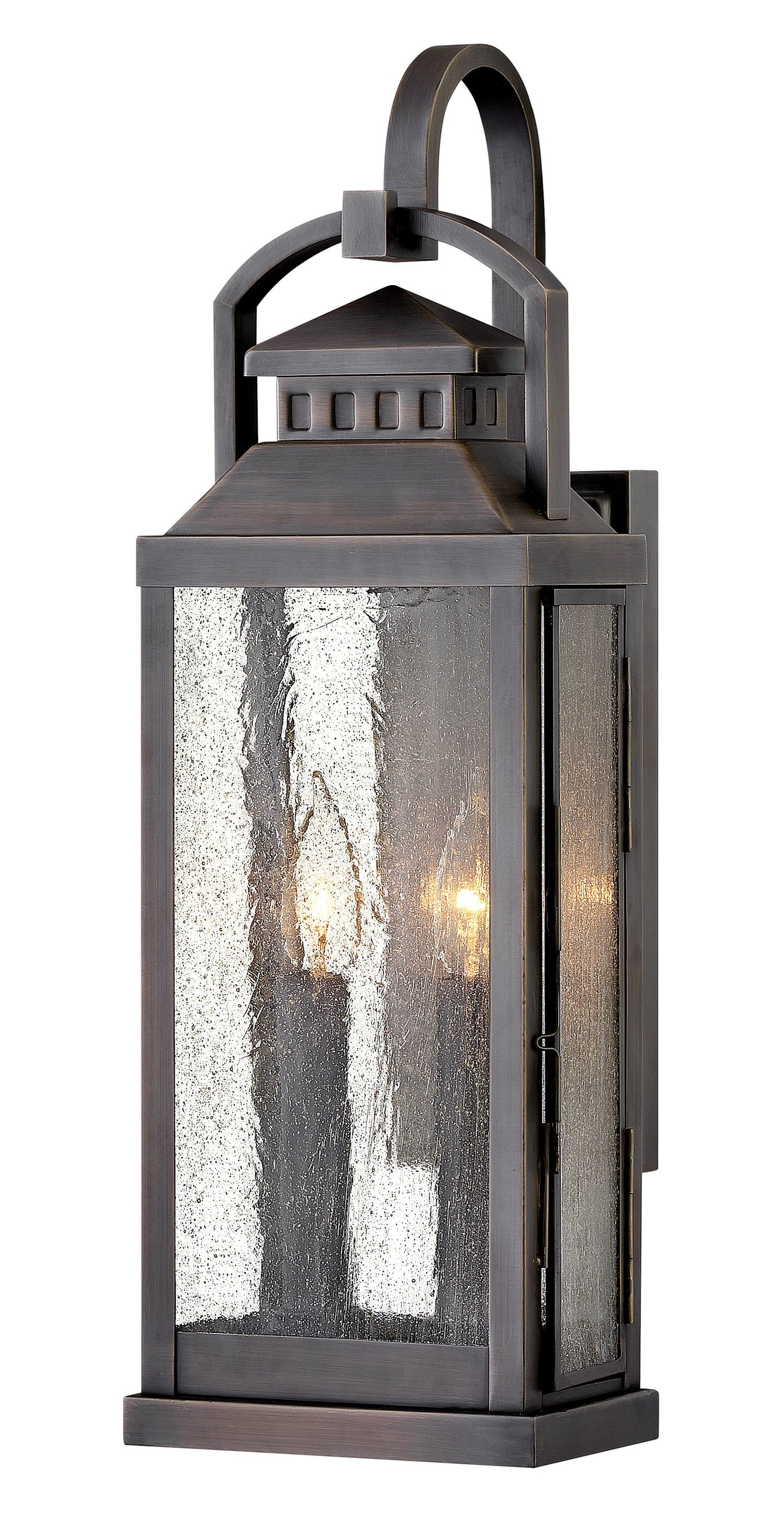 Revere Large Wall Mount Lantern In Black Finish