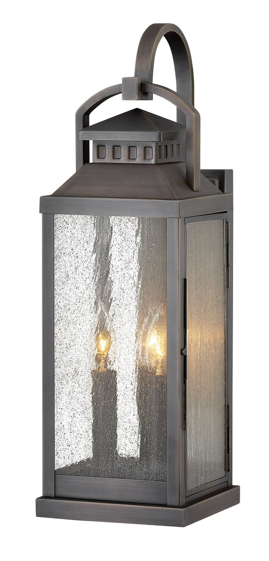 Revere Large Wall Mount Lantern In Black Finish