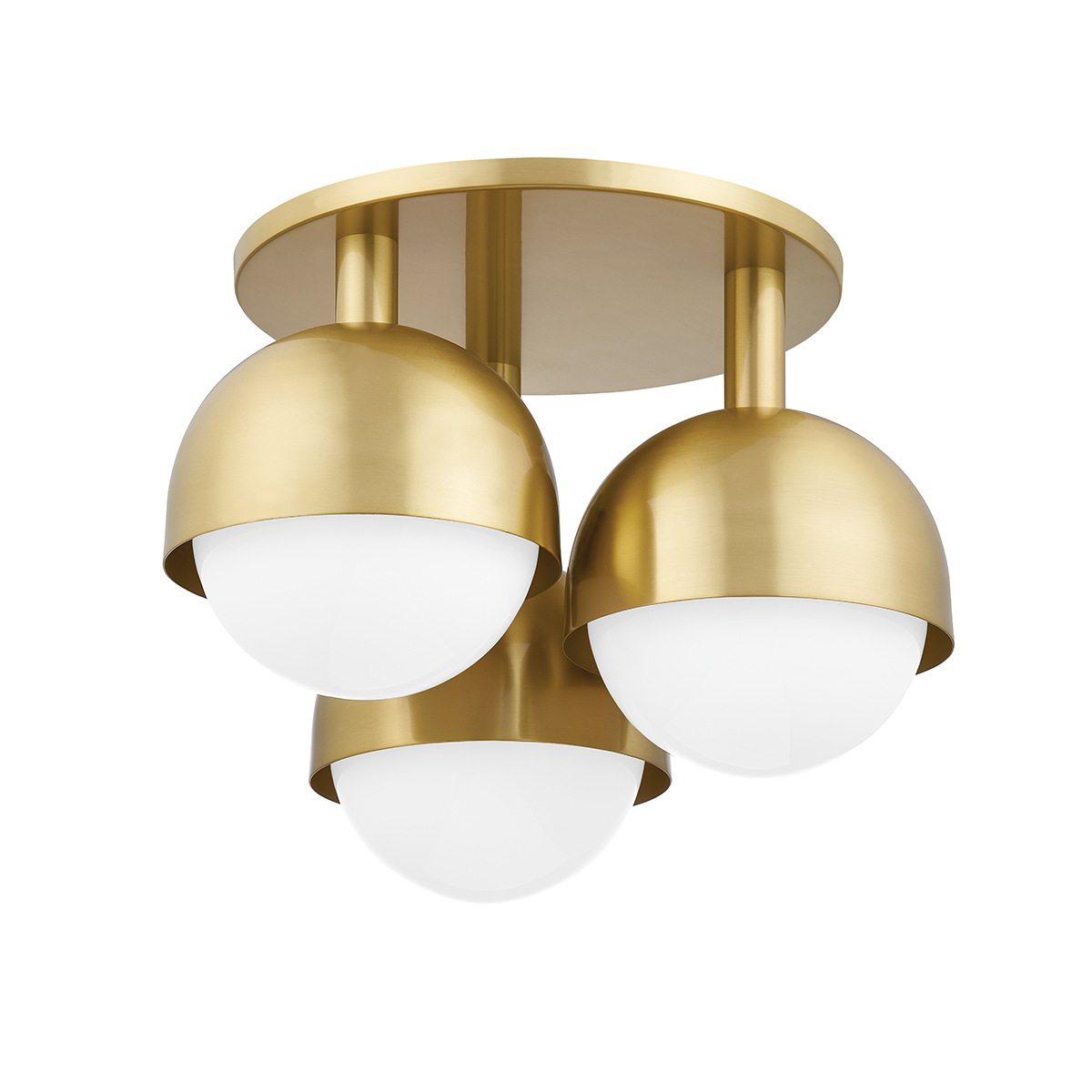 Foster Semi Flush with Aged Brass Finish