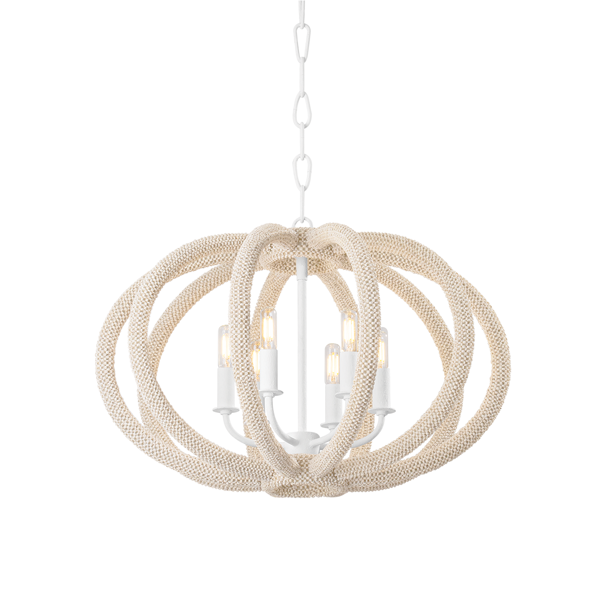 LEWISTON CHANDELIER with WHITE PLASTER Finish