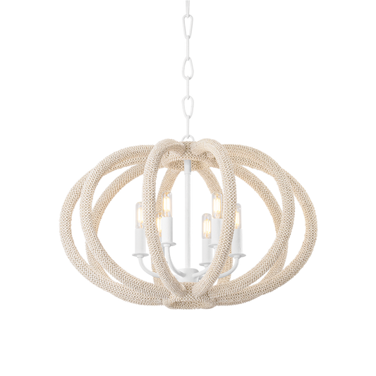 LEWISTON CHANDELIER with WHITE PLASTER Finish