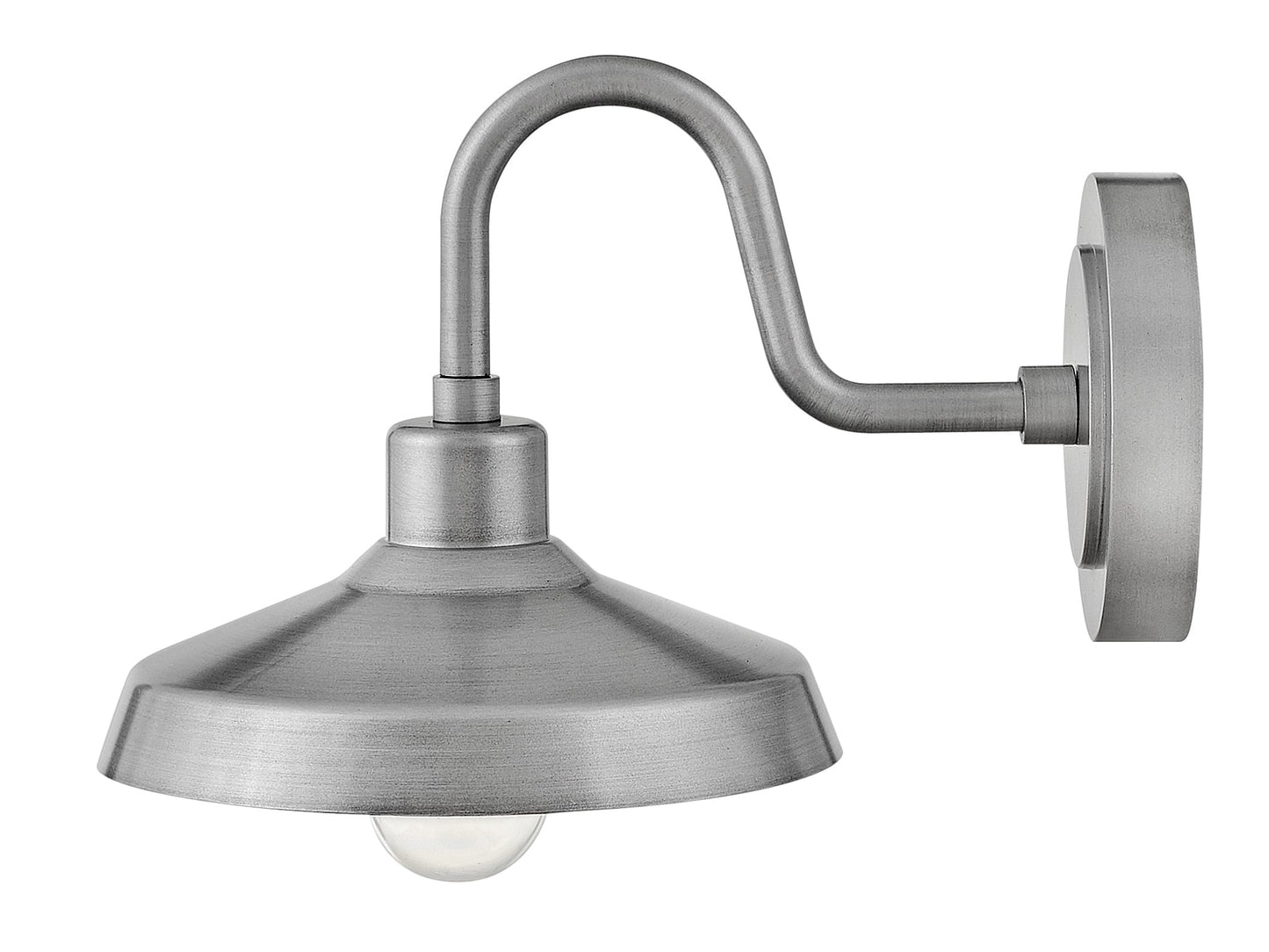 Forge Small Wall Mount Barn Light In Brushed Nickel Finish