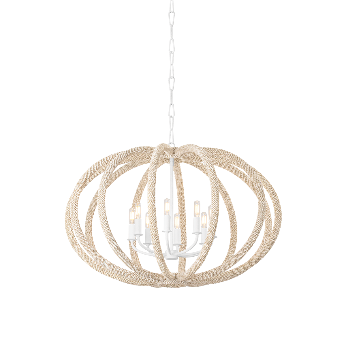 LEWISTON CHANDELIER with WHITE PLASTER Finish