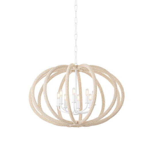 LEWISTON CHANDELIER with WHITE PLASTER Finish