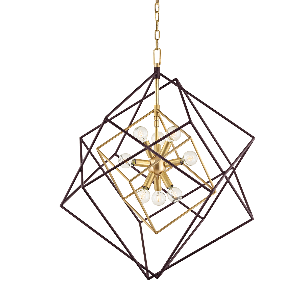 Roundout Chandelier with Aged Brass Finish