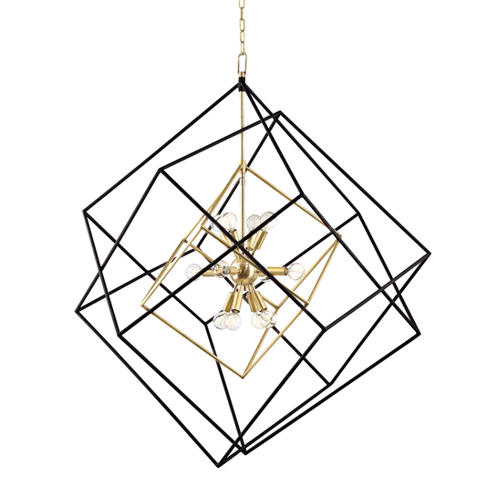 Roundout Chandelier with Aged Brass Finish
