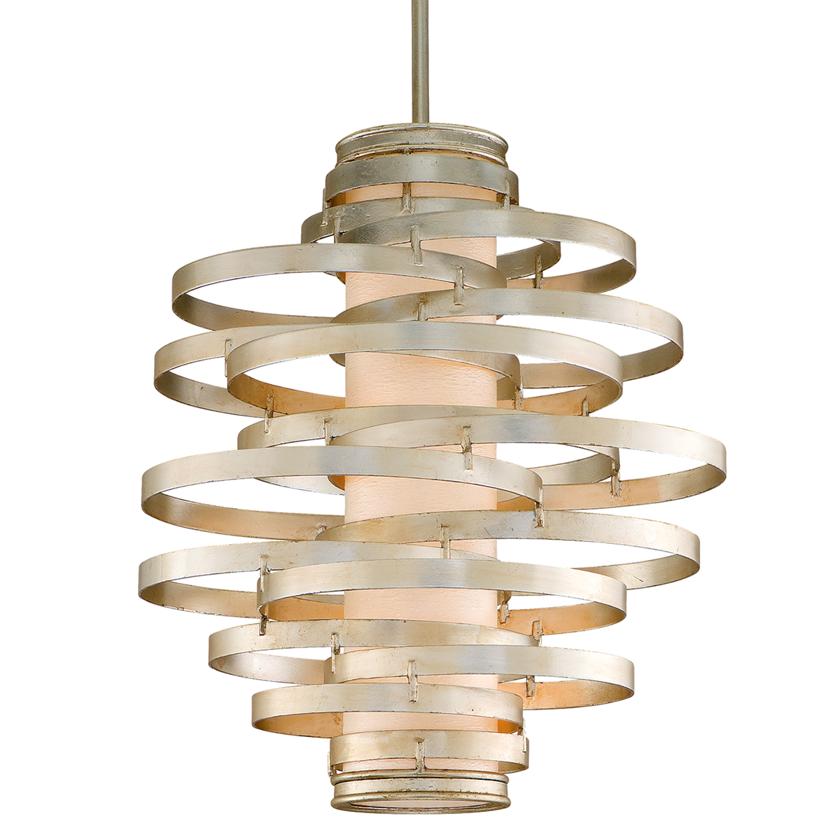 Vertigo Chandelier In MODERN SILVER LEAF Finish