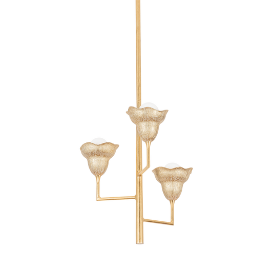 ALORA Chandelier with Vintage Gold Leaf/Gilded Ivory Finish