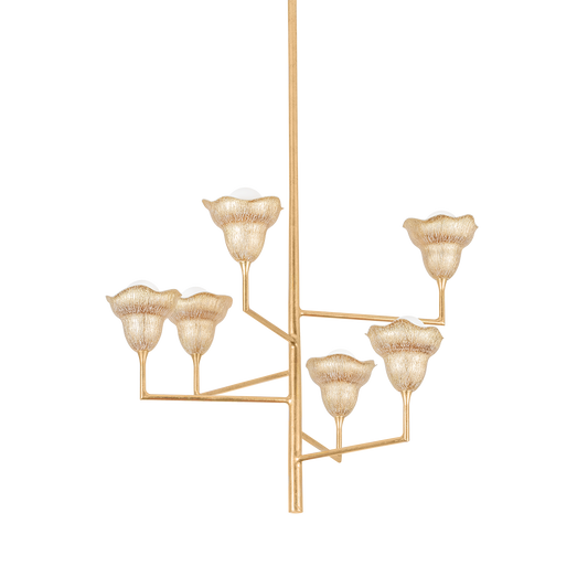 ALORA Chandelier with Vintage Gold Leaf/Gilded Ivory Finish