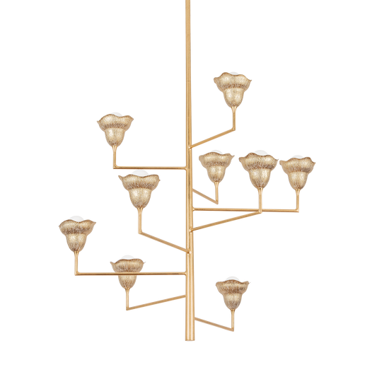 ALORA Chandelier with Vintage Gold Leaf/Gilded Ivory Finish
